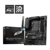 MSI ATX 2133/2400/2666/2933/3200/3333/3400/3466/3600/3733/3800/4000/4200/4266/4400/4600/4800/5000/5066/5200/5333 DDR4 "Intel B760 Express PROB760-PWIFIDDR4 LGA1700