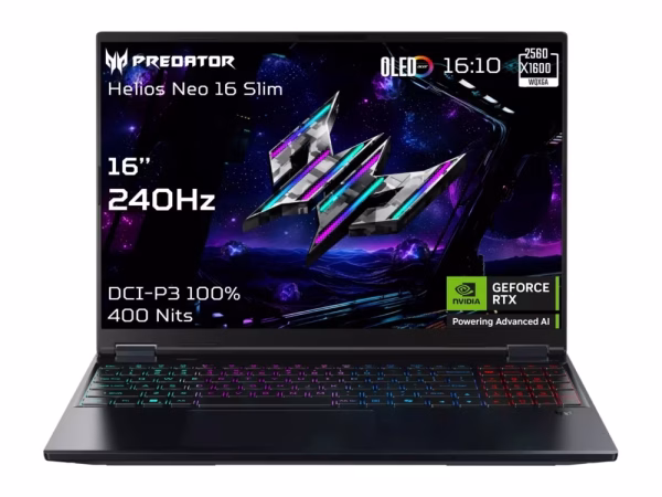 Acer Helios Neo 16S AI PHN16S-71-96S5 nešiojamas kompiuteris, 16″, Ultra 9 275HX, 32GB RAM, 1TB SSD, RTX 5070 Ti, W11 Home, ENG