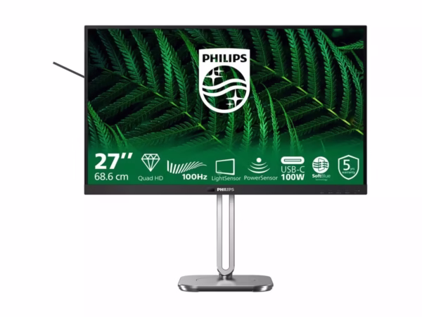 Philips 27B2G5601/00 monitorius, 27″, QHD, IPS, 100Hz, tamsiai pilkas