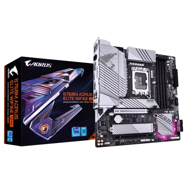 Gigabyte B760M Aorus Elite WIFI6E GEN5 pagrindinė plokštė, LGA1700, DDR5