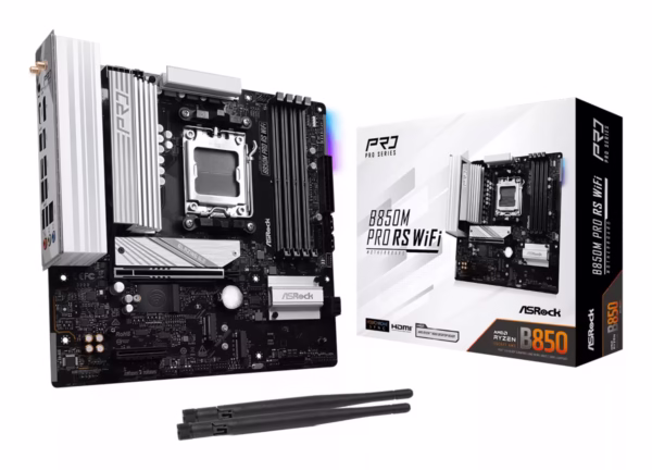 ASRock B850M Pro RS WiFi pagrindinė plokštė, AM5, DDR5, mATX