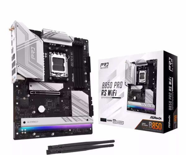 ASRock B850 PRO RS WIFI pagrindinė plokštė, AM5, DDR5