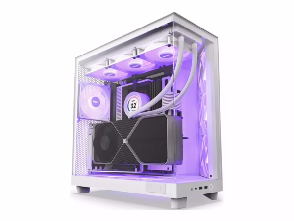 NZXT H6 Flow RGB kompiuterio korpusas, Midi Tower, baltas