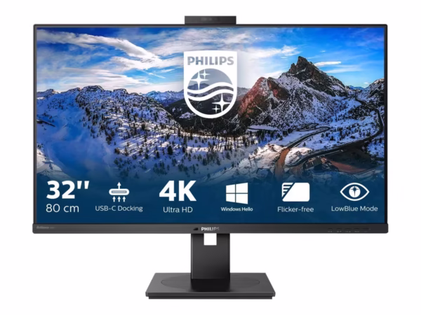 Philips 329P1H/00 monitorius, 31.5″, 4K, IPS, 60Hz, USB-C, juodas