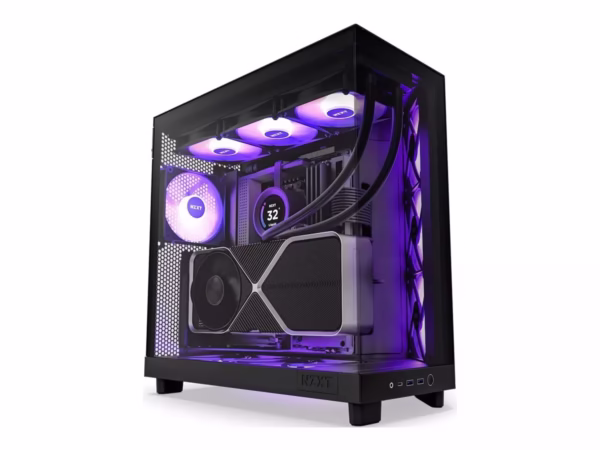 NZXT H6 Flow RGB (Black) kompiuterio korpusas, Midi Tower, juodas