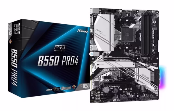 ASRock B550 PRO4 pagrindinė plokštė, AM4, DDR4