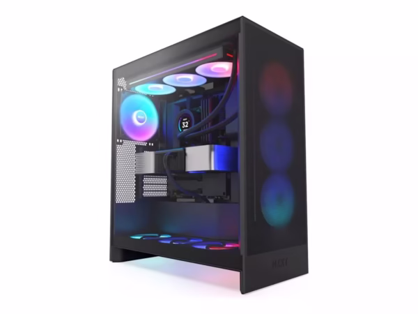 NZXT H7 Flow RGB 2024 kompiuterio korpusas, Midi Tower, juodas