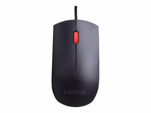 Lenovo Essential USB Wired Mouse, 1600 DPI, 1.8 m, 3 Buttons, Black, Lenovo, Essential USB Mouse, Optical sensor, wired, Black