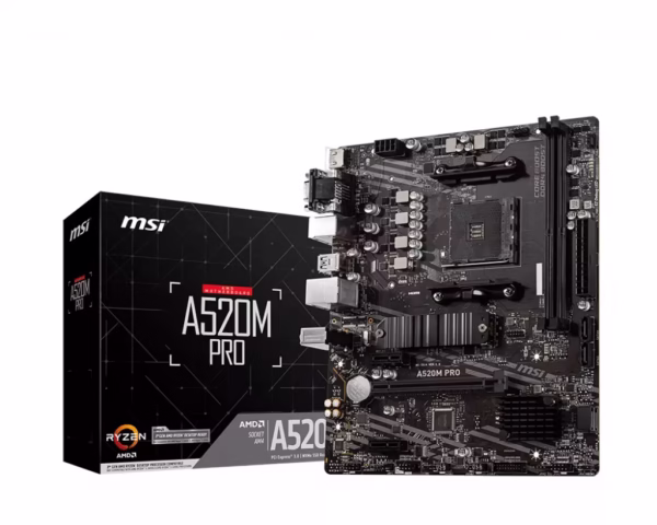 MSI A520M PRO pagrindinė plokštė, AM4, DDR4