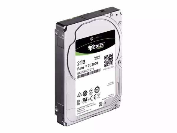 SEAGATE EXOS 7E2000 Enterprise Capacity 2.5 2TB HDD 512Emulation 7200rpm 128MB 2,5inch SAS 12Gb/s 24×7 long-term usage BLK