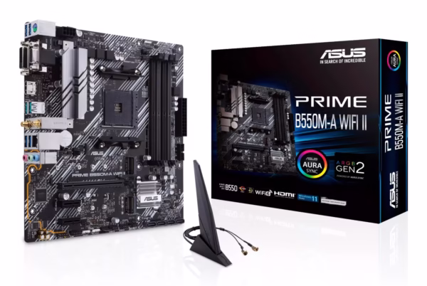 ASUS PRIME B550M-A WIFI II pagrindinė plokštė, AM4, DDR4