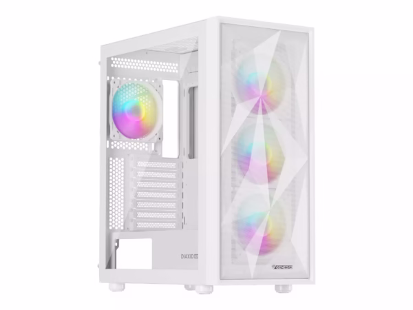 Genesis Gaming Diaxid 605 ARGB White Midi Tower included No kompiuterio korpusas, baltas