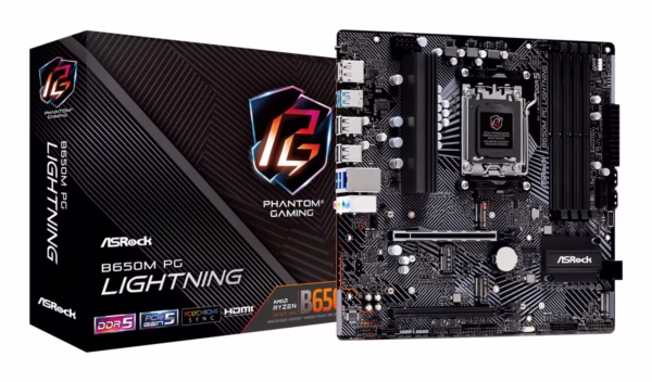Mainboard|ASROCK|AMD B650|SAM5|Micro-ATX|Memory DDR5|Memory slots 4|1xPCI-Express 3.0 16x|1xPCI-Express 4.0 16x|3xM.2|1xHDMI|1xDisplayPort|4xUSB 2.0|3xUSB 3.2|1xUSB-C|1xRJ45|3xAudio port|B650MPGLIGHTNING