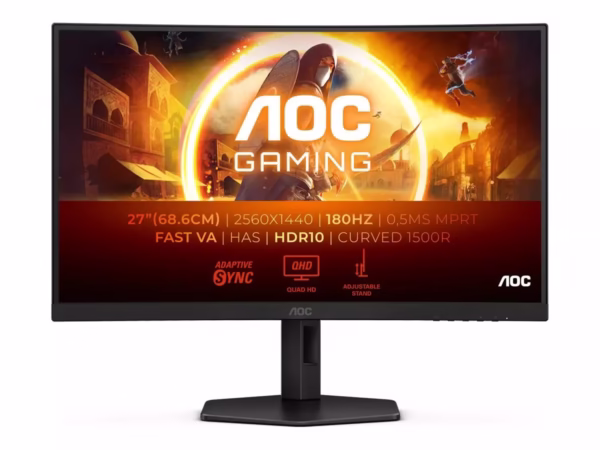 AOC | CQ27G4X | 27 ” | VA | QHD | 16:9 | 180 Hz | 1 ms | 2560 x 1440 pixels | 300 cd/m² | HDMI ports quantity 2 | Warranty 36 month(s)