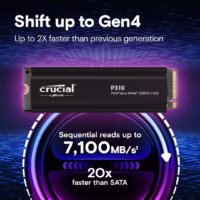 SSD|CRUCIAL|800xTBW rating|Read speed 7100 MB/s|Write speed 6000 MB/s|NVMe Yes|PCI Express 4.0|M.2|4000 GB|CT4000P310SSD5 thumbnail 2