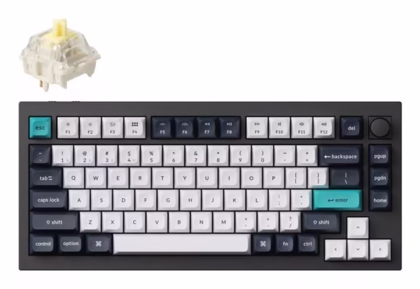 Klaviatūra bevielė Keychron Q1 Max RGB / Carbon Black Q1M-M4