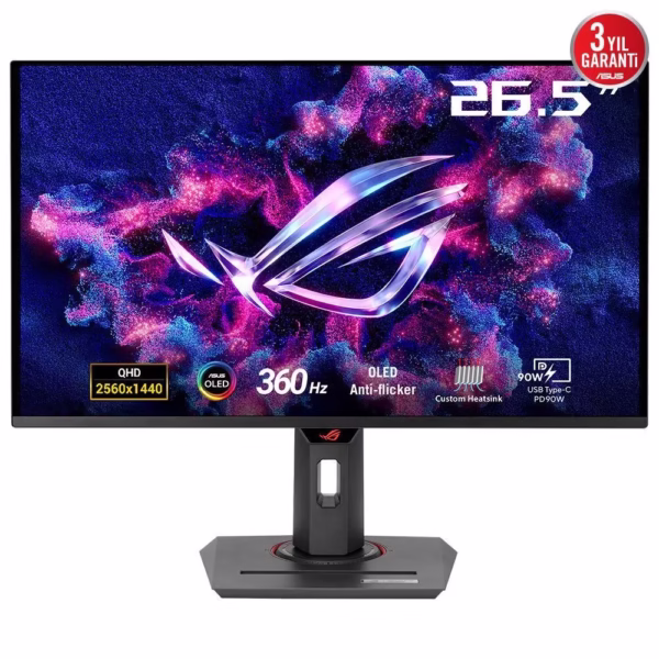 LCD Monitor|ASUS|ROG Strix OLED XG27ACDNG|26.5″|Gaming|Panel QD-OLED|2560×1440|16:9|360 Hz|0.03 ms|Swivel|Pivot|Height adjustable|90LM0AN0-B01970
