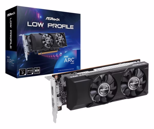 ASRock Arc A310 Low Profile 4GB vaizdo plokštė, 4GB GDDR6
