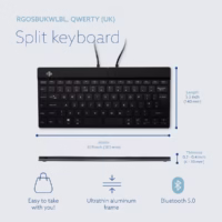 Belaidė ergonomiška klaviatūra R-Go Split Break, juoda thumbnail 13