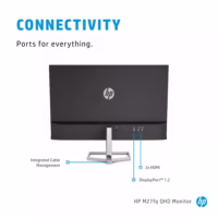 LCD Monitor|HP|27 „|2560 x 1440 pixels|Quad HD|Native aspect ratio 16:9|LCD|Flat|2H4B5E9 thumbnail 3