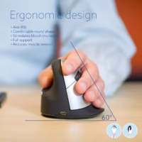 MOUSE USB OPTICAL WRL/L. BLK RGOHELELAWL R-GO TOOLS thumbnail 7