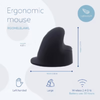 MOUSE USB OPTICAL WRL/L. BLK RGOHELELAWL R-GO TOOLS thumbnail 9