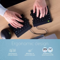 Belaidė ergonomiška klaviatūra R-Go Split Break, juoda thumbnail 9