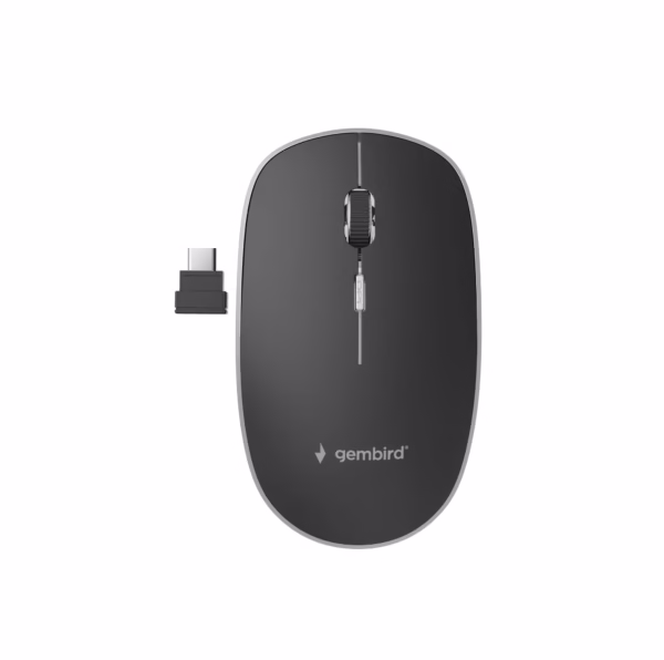 Optinė belaidė USB-C pelė Gembird MUSW-4BSC-01, juoda/tyli