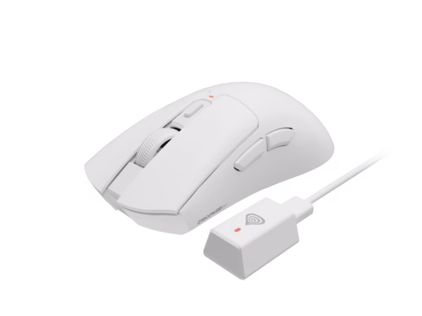 Genesis Zircon 880 Pro 8K belaidė žaidimų pelė, 2.4GHz, Bluetooth, 30000 DPI, balta