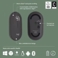 Belaidė optinė pelė Logitech M350S, juoda, 910-007015 thumbnail 13
