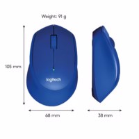 LOGITECH M330 Silent Plus Wireless Optical Mouse – Blue thumbnail 3