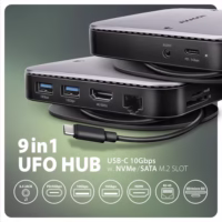 Nešiojamųjų kompiuterių doko stotelė Axagon HMC-UFO 9-in-1, NVMe/SATA thumbnail 3