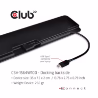 Nešiojamojo kompiuterio prijungimo stotelė CLUB3D CSV-1564W100, USB-C, 100W thumbnail 6