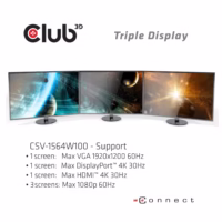 Nešiojamojo kompiuterio prijungimo stotelė CLUB3D CSV-1564W100, USB-C, 100W thumbnail 7