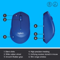 LOGITECH M330 Silent Plus Wireless Optical Mouse – Blue thumbnail 8