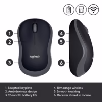 MOUSE USB OPTICAL WRL M185/GREY 910-002238 LOGITECH thumbnail 9