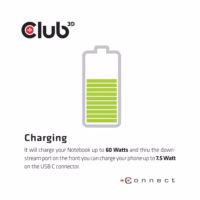 Nešiojamųjų kompiuterių doko stotelė CLUB3D USB-C 60W CSV-1562 thumbnail 10
