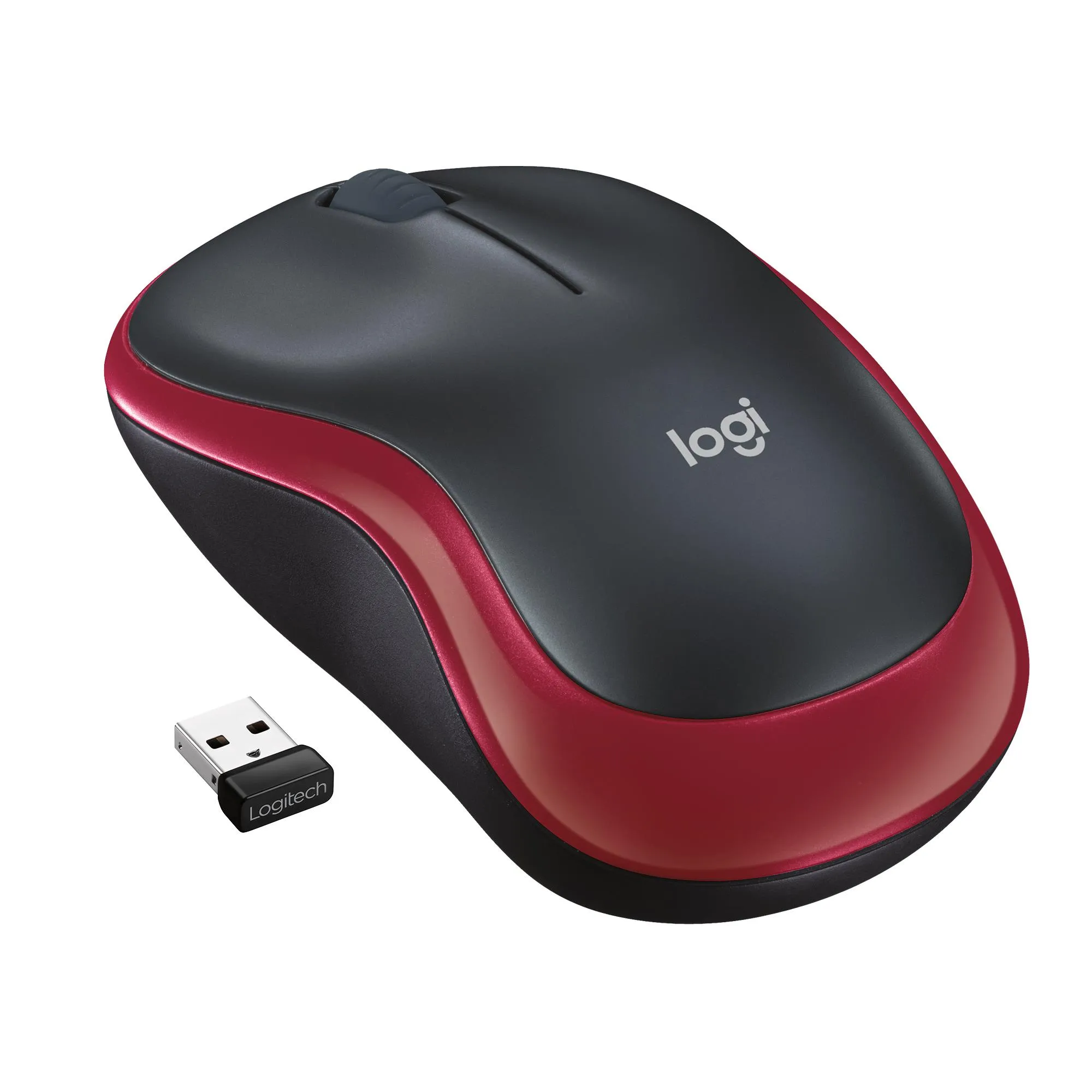 Optinė belaidė pelė Logitech M185, raudona