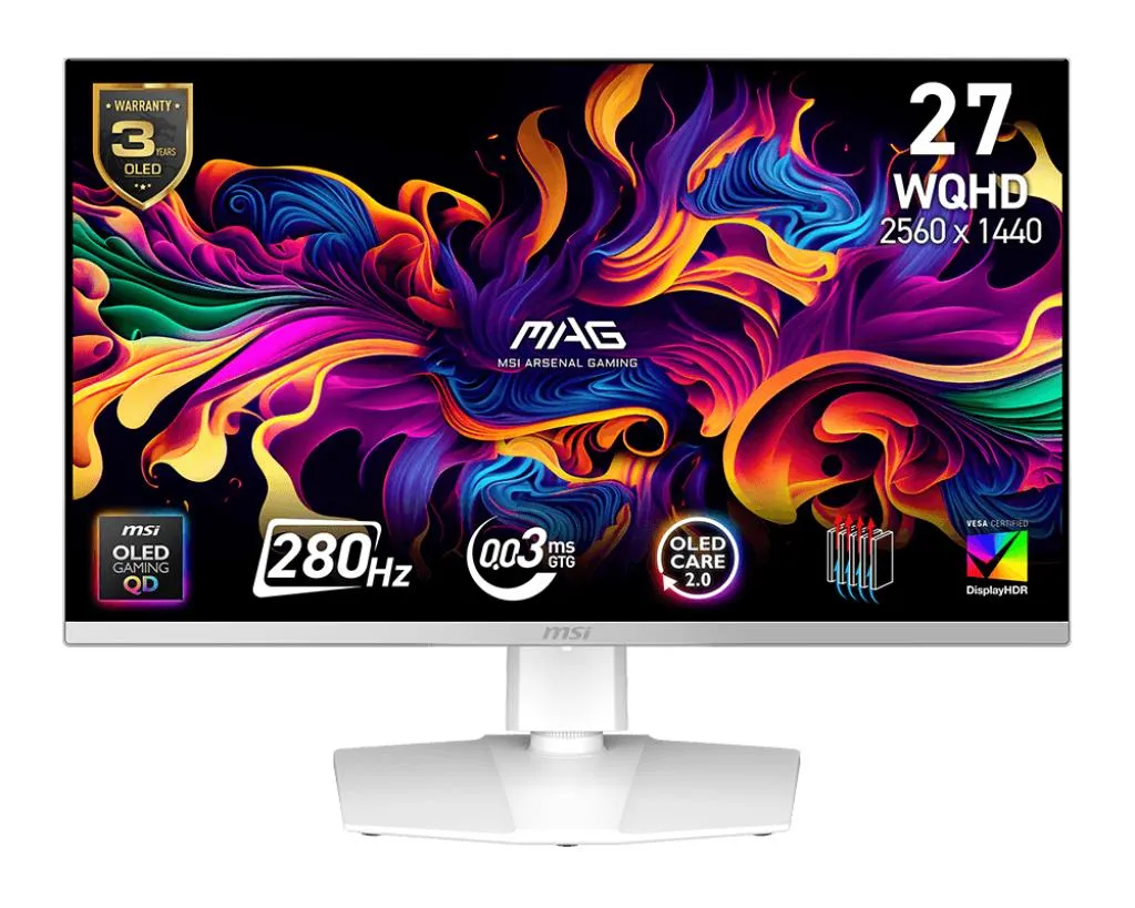 Monitorius MSI MAG 272QPW QD-OLED X28 26.5″ WQHD 280Hz