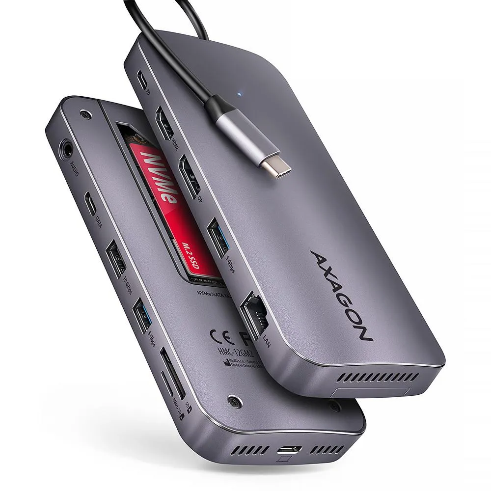 AXAGON HMC-12GM2 12-in-1 USB-C Docking Station