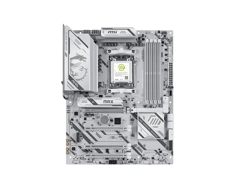 MSI MAG B850 GAMING PLUS MAX WIFI | Processor family AMD | Processor socket AM5 | DDR5 | Supported hard disk drive interfaces SATA, M.2 | Number of SATA connectors 4