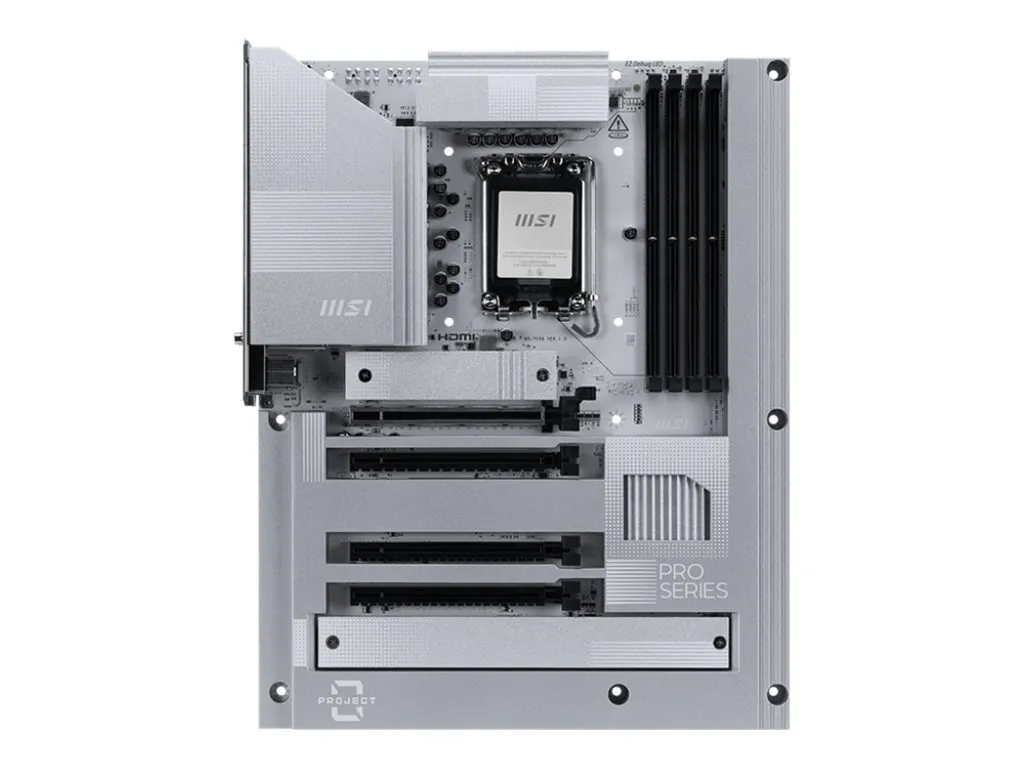 MSI PRO Z890-S WIFI PZ | Processor family Intel | Processor socket LGA1851 | DDR5 | Supported hard disk drive interfaces SATA, M.2 | Number of SATA connectors 4