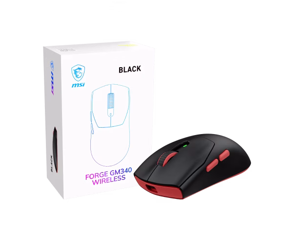 MSI FORGE GM340, Wireless, 2.4 GHz, Bluetooth, USB 2.0