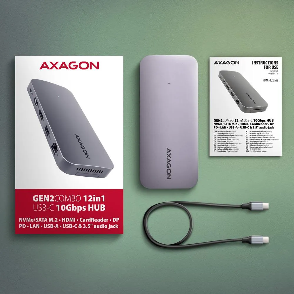 AXAGON HMC-12GM2 12-in-1 USB-C Docking Station thumbnail 11