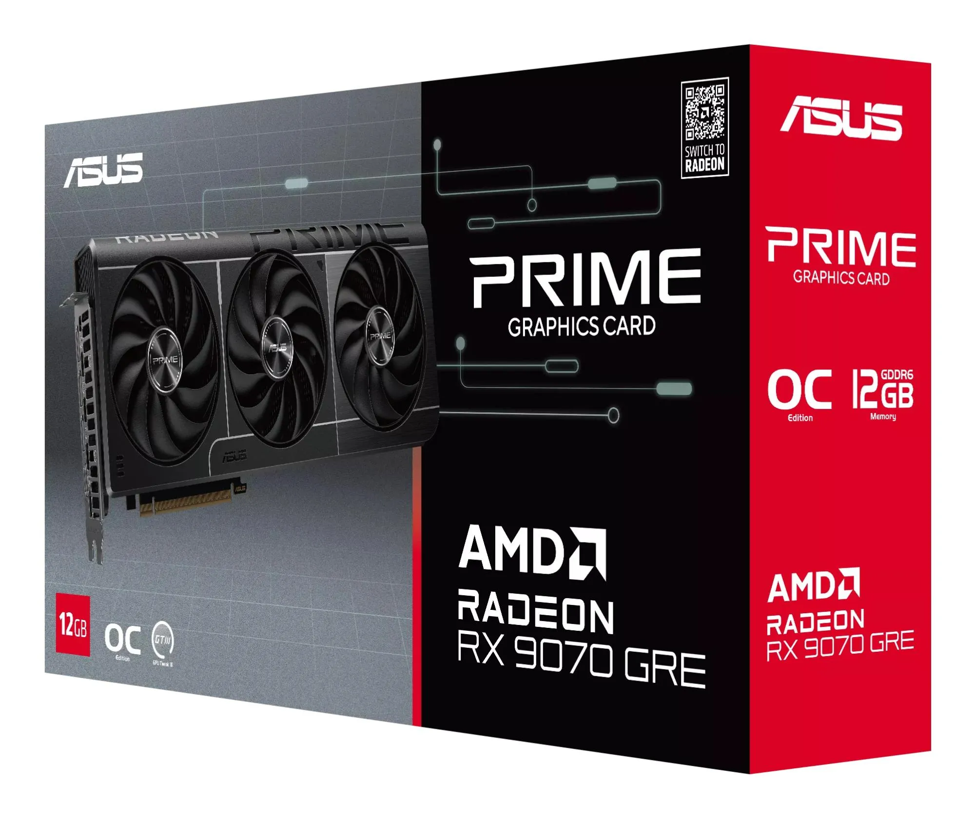 Graphics Card|ASUS|AMD|Radeon RX 9070 GRE|2280 MHz|12 GB|GDDR6|192 bit|PCI Express 5.0|Active|PRIME-RX9070GRE-O12G thumbnail 11