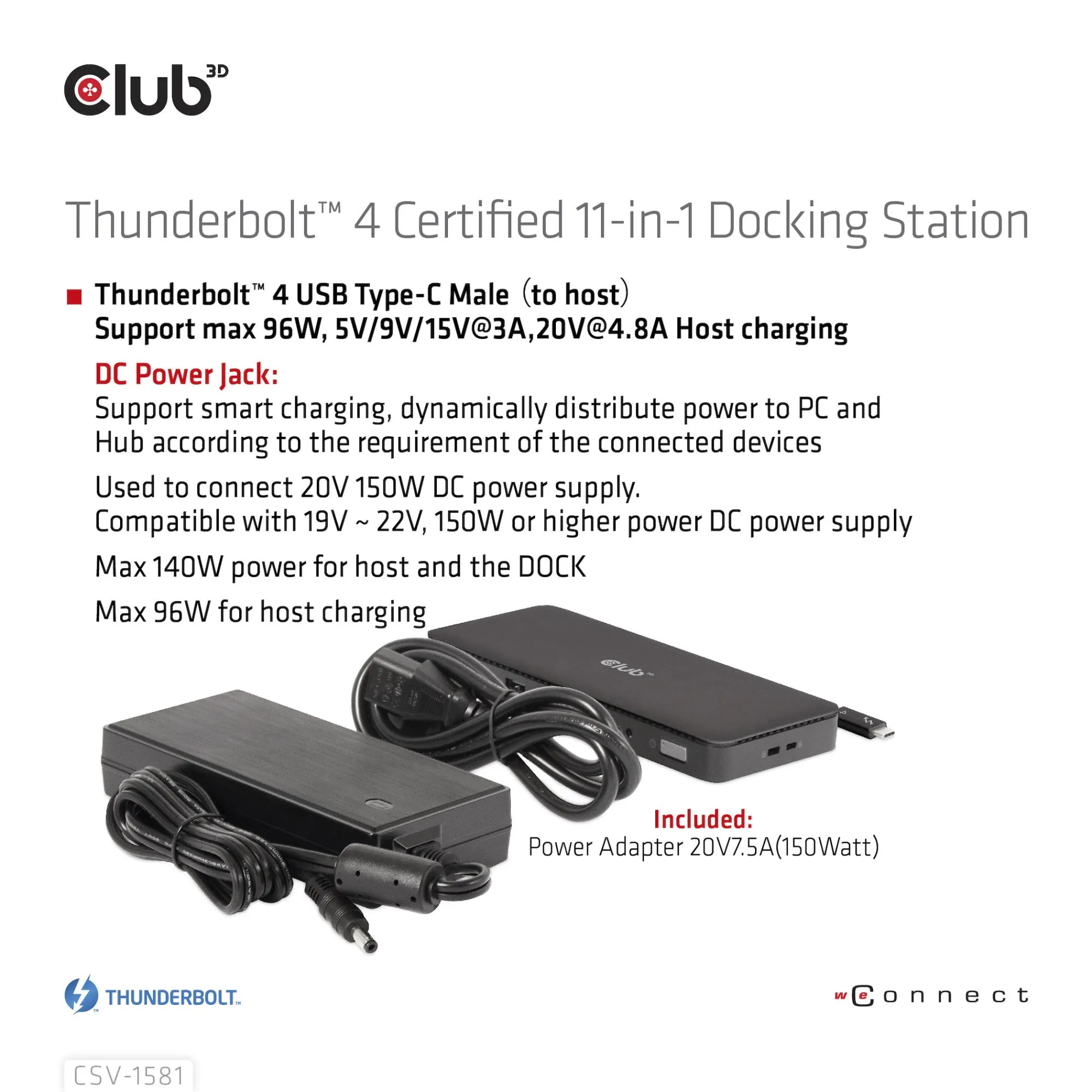 CLUB3D 11-in-1 Thunderbolt 4 Docking Station CSV-1581 thumbnail 13