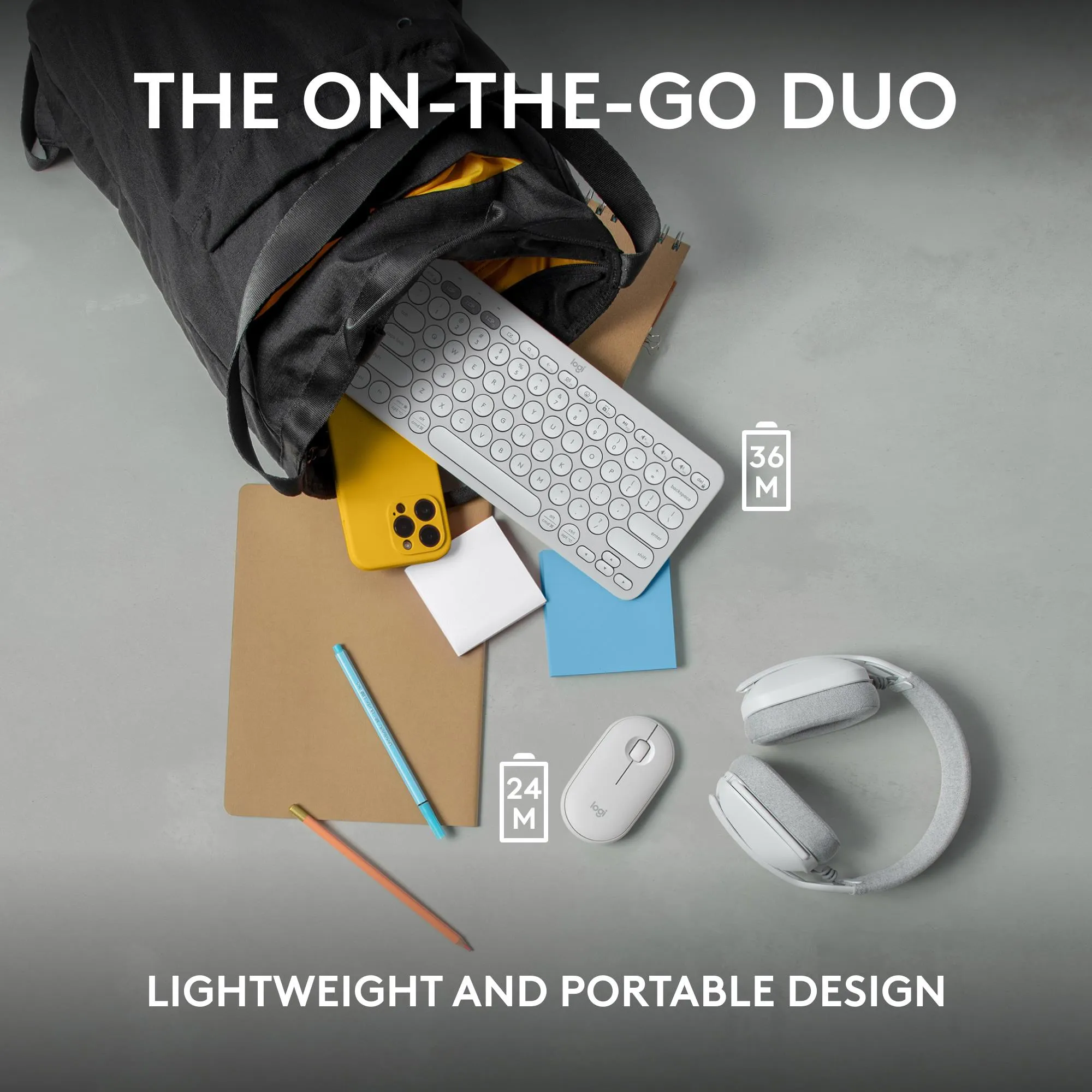 Klaviatūros ir pelės komplektas Logitech Pebble 2, balta, 920-012240 thumbnail 17