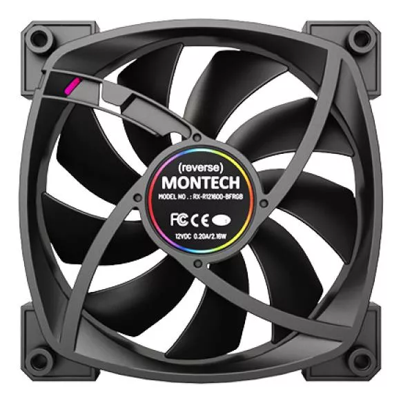 Korpuso ventiliatorius 120mm/RX120 PWM BLACK 3 IN 1 MONTECH thumbnail 2