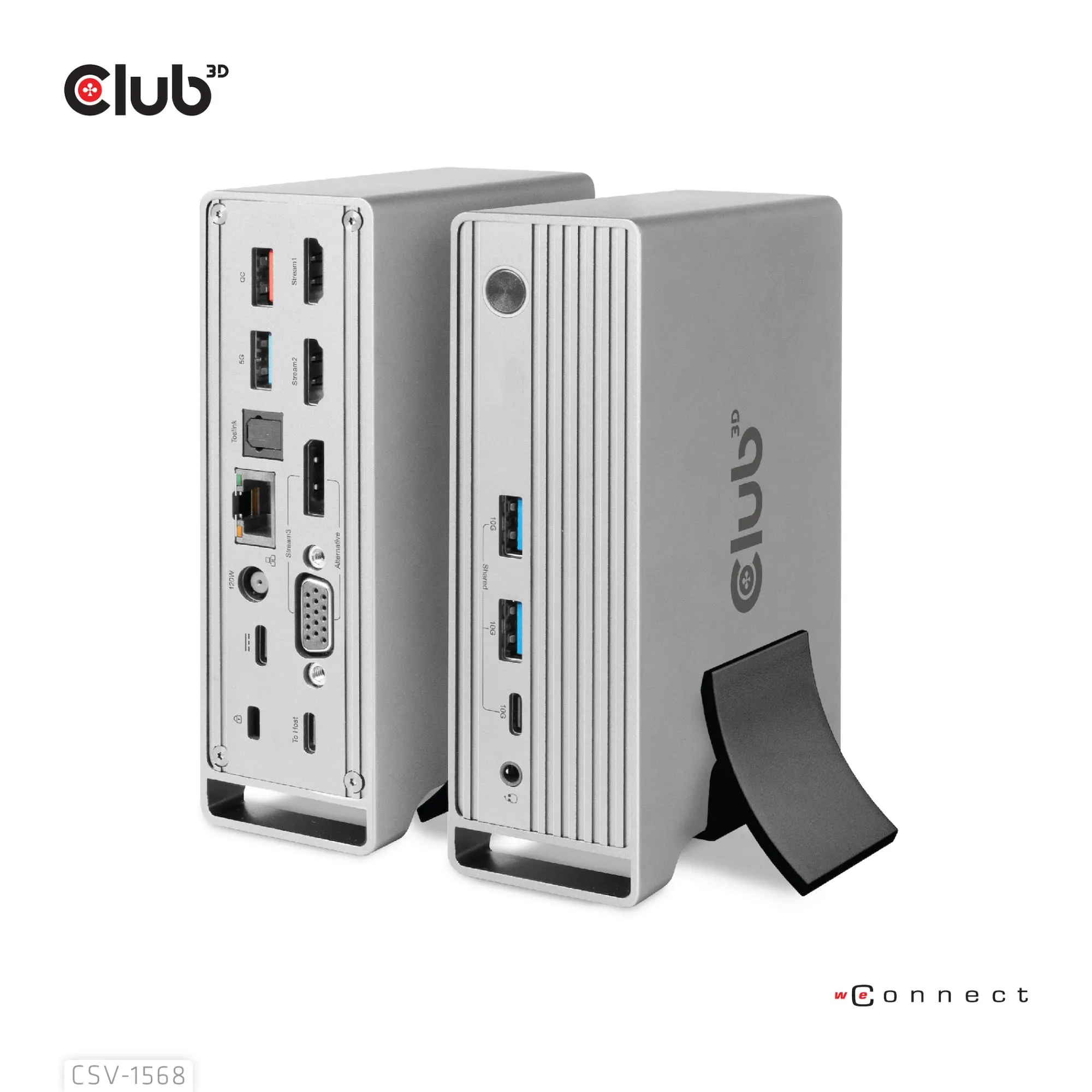 Nešiojamųjų kompiuterių prijungimo stotelė Club3D CSV-1568, USB-C, 120W thumbnail 2