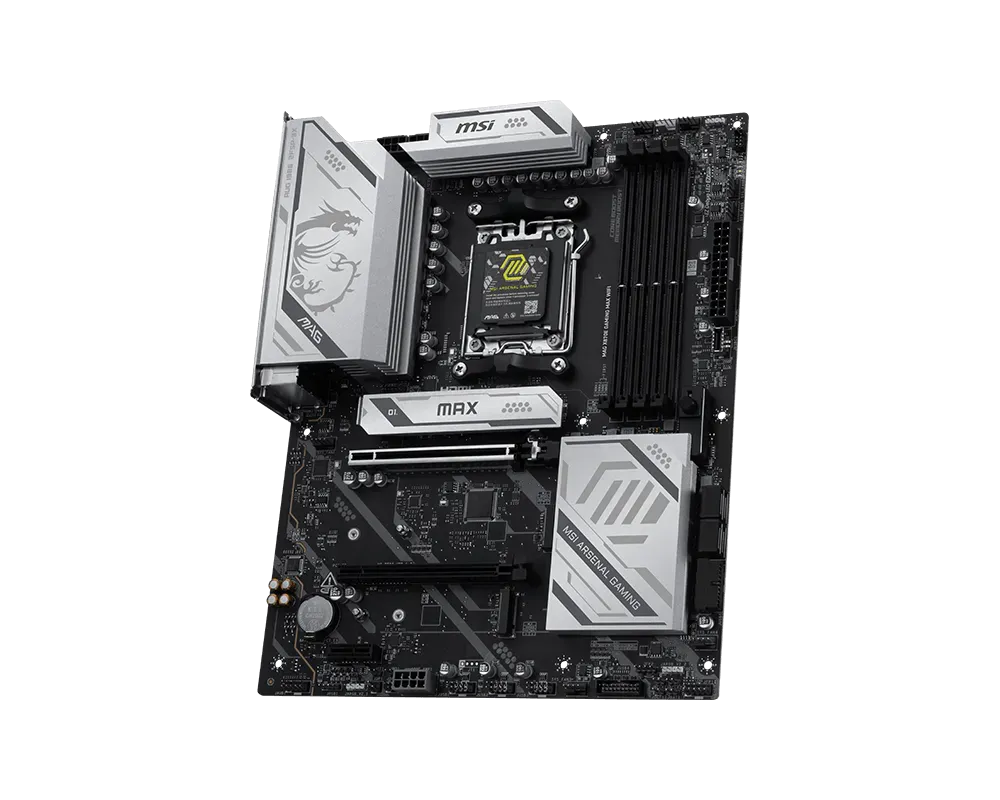 MSI MAG X870E GAMING MAX WIFI | Processor family AMD | Processor socket AM5 | DDR5 | Supported hard disk drive interfaces SATA, M.2 | Number of SATA connectors 4 thumbnail 2